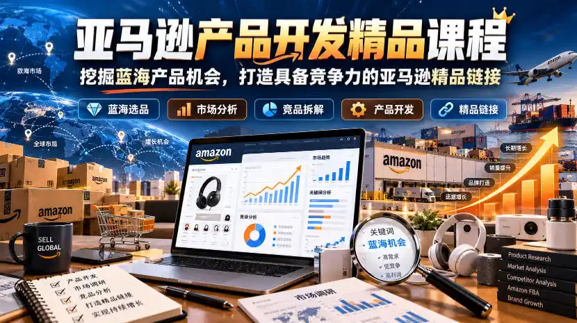 亚马逊产品开发精品课程,挖掘蓝海产品机会,打造具备竞争力的亚马逊精品链接-网赚项目库-互联网全面项目