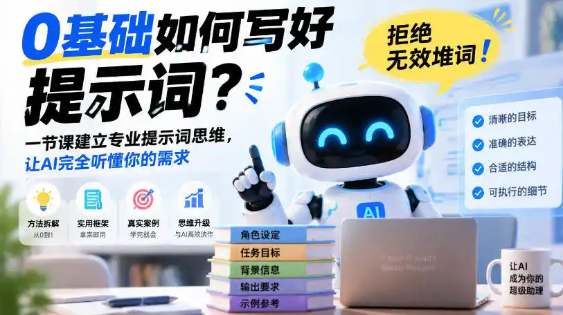 0基础如何写好提示词,拒绝无效堆词!一节课建立专业提示词思维,让AI完全听懂你的需求-网赚项目库-互联网全面项目