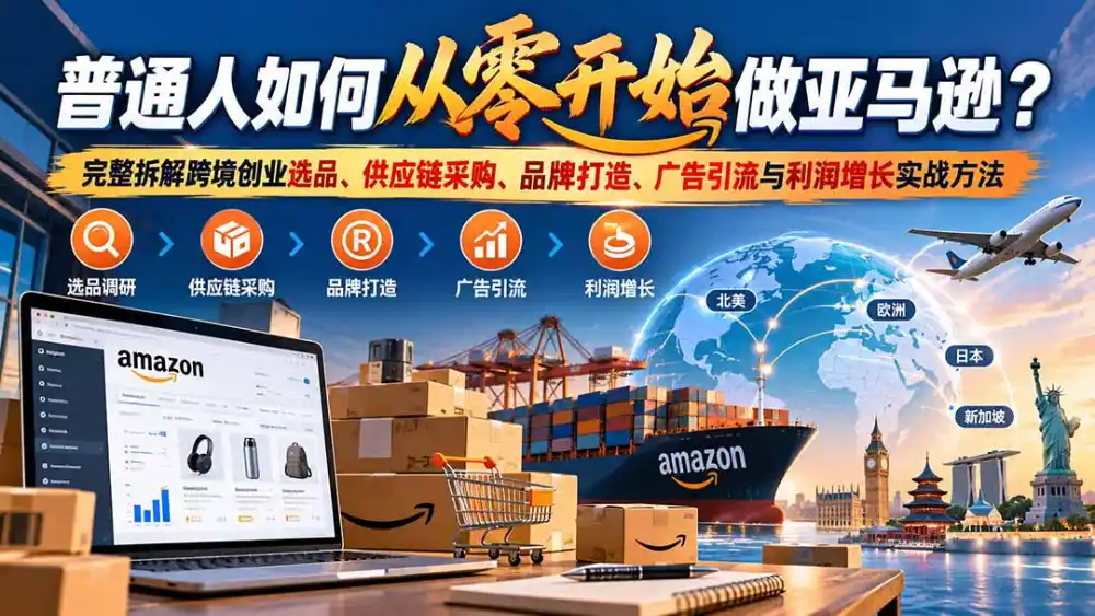 普通人如何从零开始做亚马逊?完整拆解跨境创业选品、供应链采购、品牌打造、广告引流与利润增长实战方法-网赚项目库-互联网全面项目