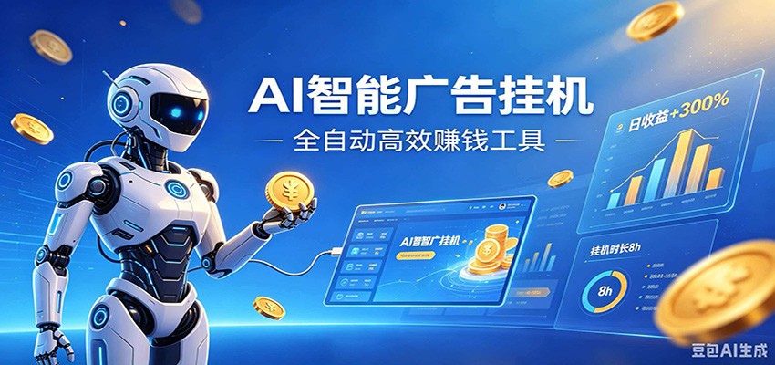 AI智能广告挂机，小白轻松上手，在家自动赚收益-网赚项目库-互联网全面项目