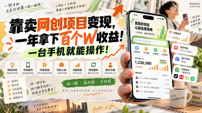 网创小程序虚拟资料变现,一年拿下百万收益,一部手机就可以做,0成本变现副业!-网赚项目库-互联网全面项目