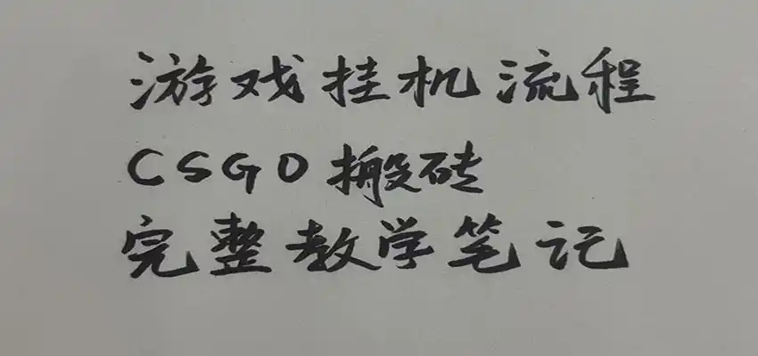 游戏挂机全流程笔记分享，CSGO游戏搬砖，小白看了当天学会见收益-网赚项目库-互联网全面项目