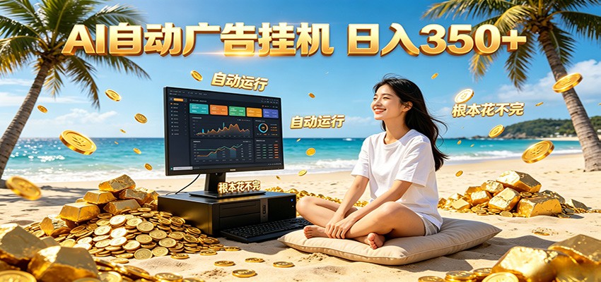 AI自动广告挂机 日入350+ 真正做到躺赚式变现,根本花不完!-网赚项目库-互联网全面项目