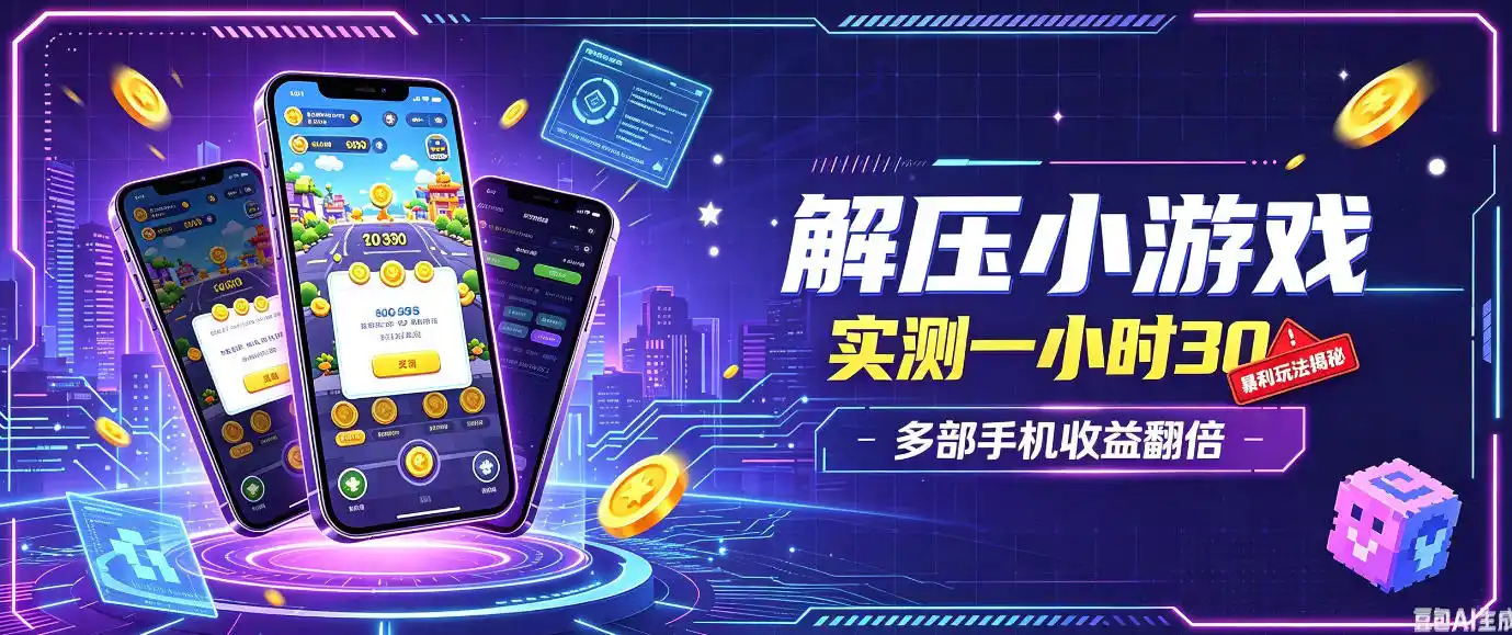 小游戏全流程玩法,实测一小时搞30,简单无脑解压,当天做当天就能看到进账,直接冲就行【揭秘】-网赚项目库-互联网全面项目