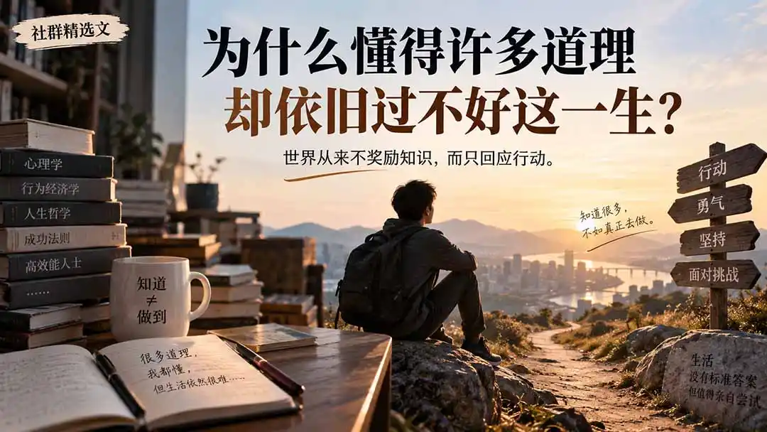 社群精选文:为什么懂得许多道理却依旧过不好这一生?-网赚项目库-互联网全面项目