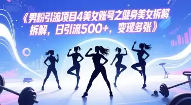 男粉引流项目4美女账号之健身美女拆解，日引流500+，变现多张-网赚项目库-互联网全面项目