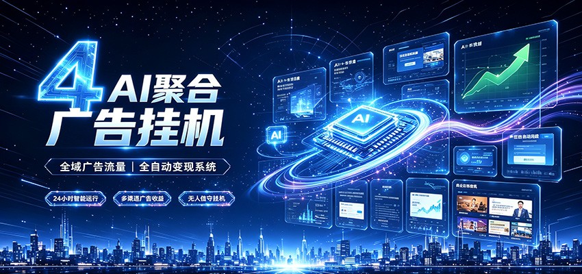 全域广告流量聚合，AI无人挂机稳赚佣金，打造长期稳定被动收入副业-网赚项目库-互联网全面项目