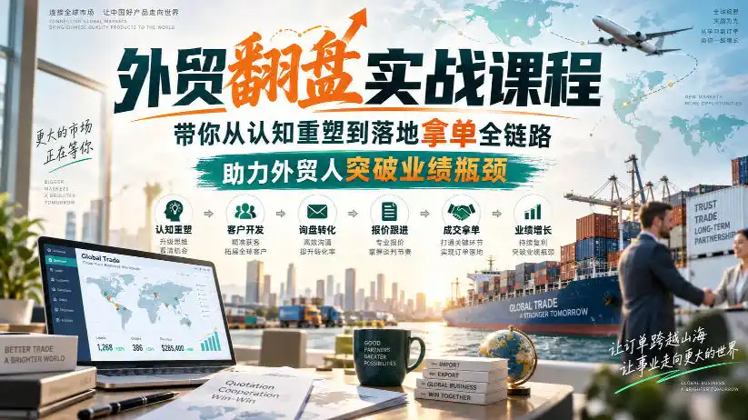 外贸翻盘实战课程,带你从认知重塑到落地拿单全链路,助力外贸人突破业绩瓶颈-网赚项目库-互联网全面项目